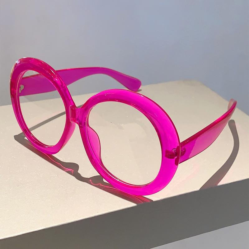 Oversized Round Eyeglasses Frame New Fashion Vintage Candy Color Spectacles Trendy Brand Non-prescription Eyewear