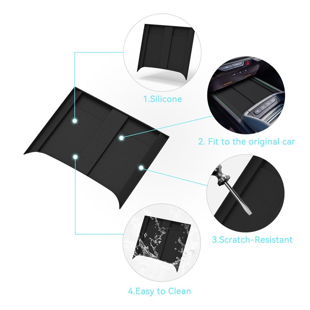 Smabee for Geely EX2 Max 2024-2026 (Not Fit EX2 Pro) Car Mobile Wireless Charge Anti-Slip Mats Interior Accessiories Black