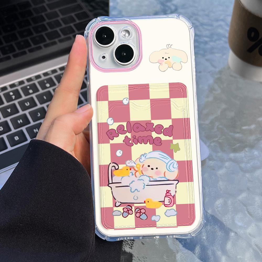 Card Phone Case for iPhone 11 13 XR 15 14 Pro Max iPhone 12 16 7 8 Plus XS Max Samsung S24 S23 A15 A55 A05 A54 Redmi 12 13C 13 9 Cartoon Protection