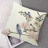 Bird Flower Decorative Pillow Covers 18x18 Linen Outdoor Square Pillow Case Cushion Cover for Sofa Couch Bedroom