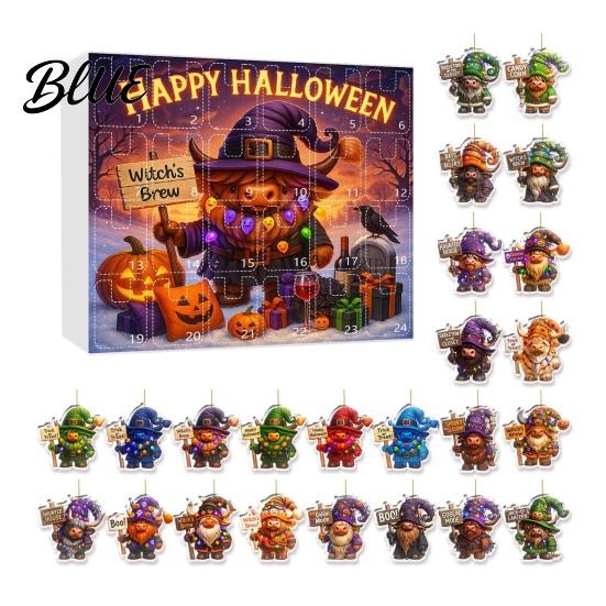Mystery Themed Halloween Handmade Necklace with 24 Calendar 2025 Decor Advent Acrylic Charms Set Pumpkin