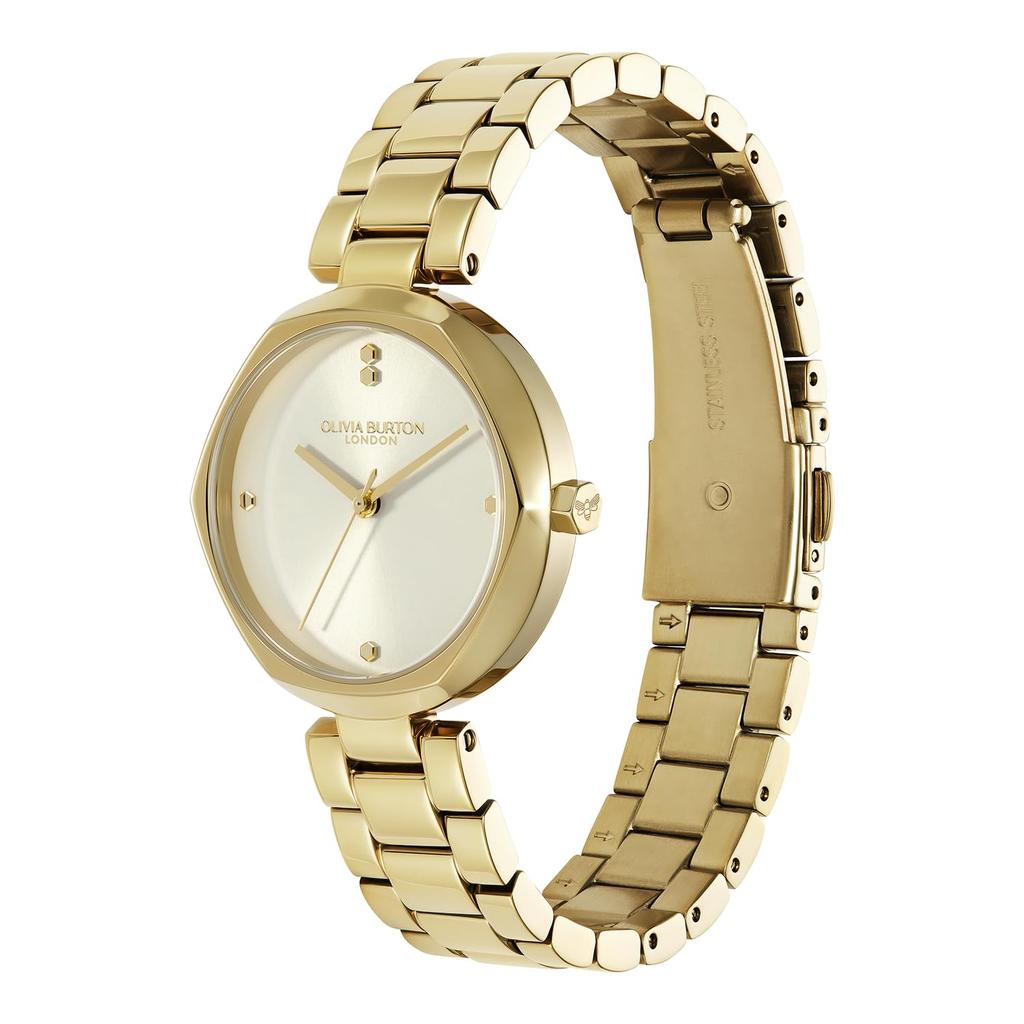 OLIVIA BURTON Classic Dimension Ivory Sunray Gold Bracelet 32mm
