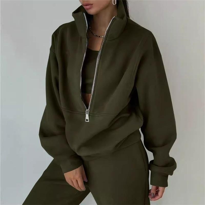 European And American Style New Women's Tops Long Sleeved Suits Fleece Sports And Leisure Style Simple And Comfortable