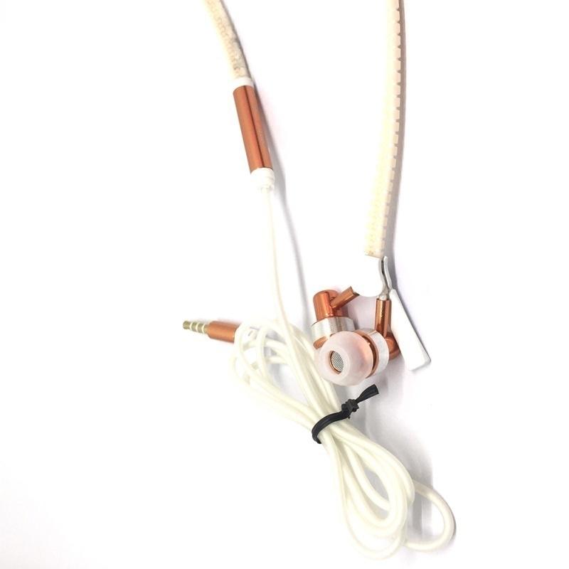 3.5mm Glow In The Dark Earphones Glow Earbuds Metal Zipper Glowing Headset Luminous Light Stereo Han