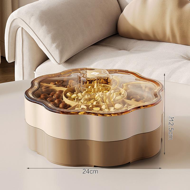 Chinese Style Snack Box Home Use Living Room Coffee Table Furniture Dried Fruit Box Divided Into Multi-layered Nut Seed Candy Box