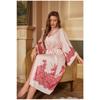 Luxury Spring Satin Bath Robe for Women Long Sleeve Full Length Bridal Morning Sleep Robe