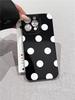 Husă de telefon coreeană INS cu buline albe și negre pentru iPhone 17 16 15 Pro 14 13 Pro Max Modă Rezistentă la șocuri Drăguță Simplă Moale Husă Cover
