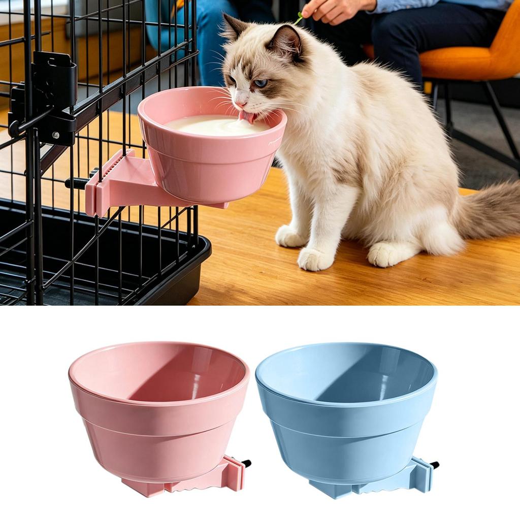 Pet hanging dog bowl Cat bowl Food bowl anti-upset hanging cage Fixed water bowl fence Drinking Bowls Food Dish Pet supplies