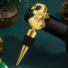 Decorative Wine Cork for Christmas Party Stopper with Silicone Ring, Stainless Steel Bottle Sealer, Leak Proof Saver Snowflake/Car/Train/Elf