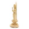 special Buddhist statue Seikannon inches height 23 width 9 depth carved cypress wood with a jeweled halo and round base 8114 Kurita's [Bodhisattva]