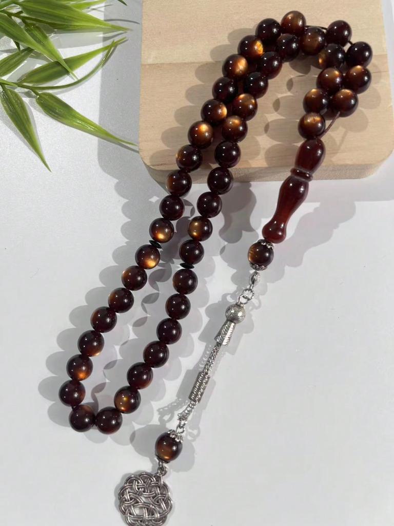 45 Beads Transparent Acrylic Solid Color Tasbih, Daily Handheld Prayer Beads for Middle Eastern & Arabian