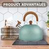 2.6QT Tea Kettle Stainless Steel Whistling Tea Kettle Flat-bottomed Boiling Water Kettles Stovetop Water Boiler for Home Kitchen
