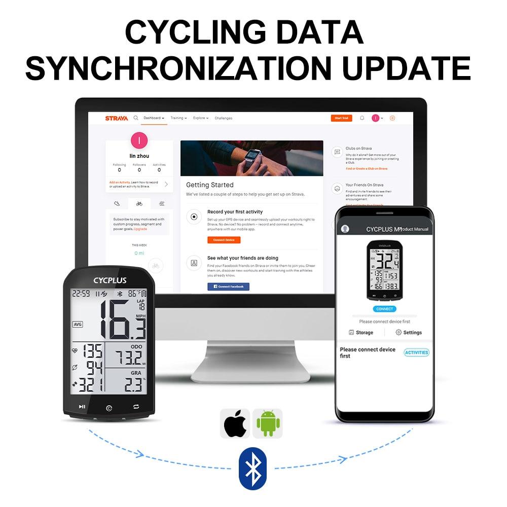 GPS Bike Computer Wireless CYCPLUS M1 Waterproof Speedometer Odometer ANT+ Bluetooth5.0 Cycling Bicycle Accessories2