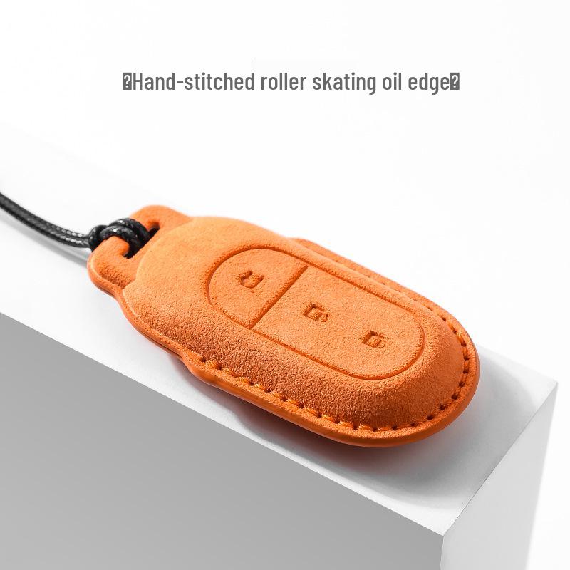Leapmotor C11/T03/C01 Suede Car Key Case with Keychain Pendant
