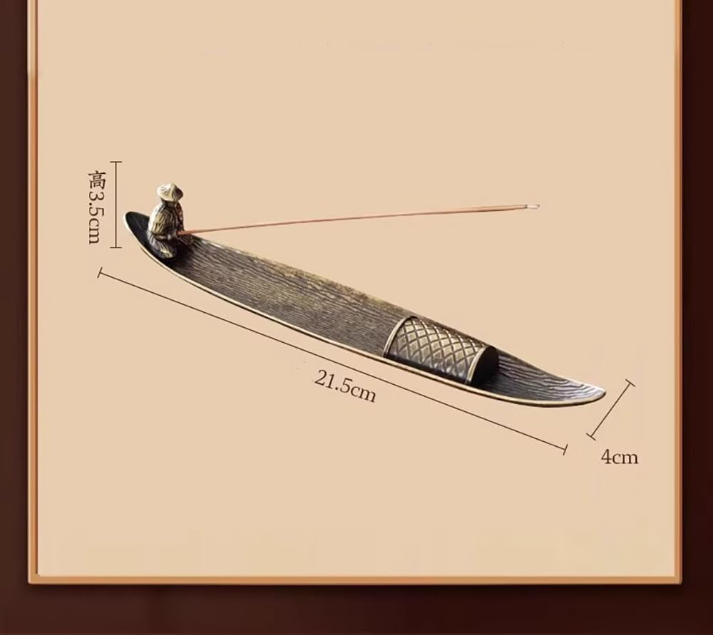 Cedar Eight Fisherman Boat Incense Holder, Stylish Japanese Retro Incense Holder, Cute Interior Decor, Incense Stick Holder (Type B)
