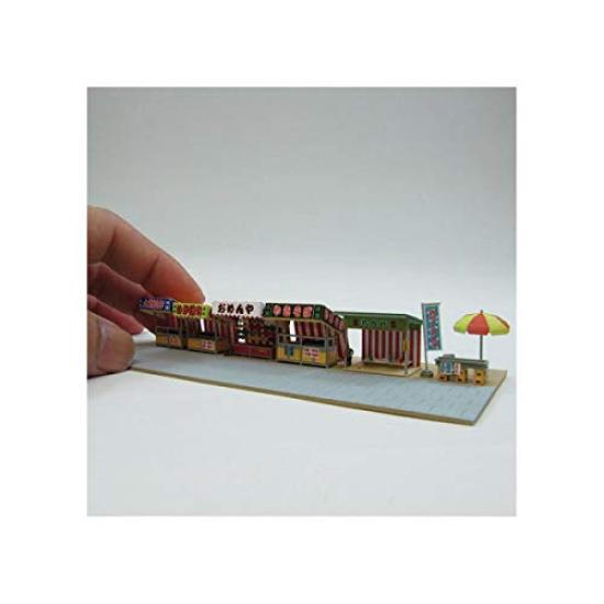 Sankei Nostalgic Diorama Series Street Stall Set A Papercraft 1/150
