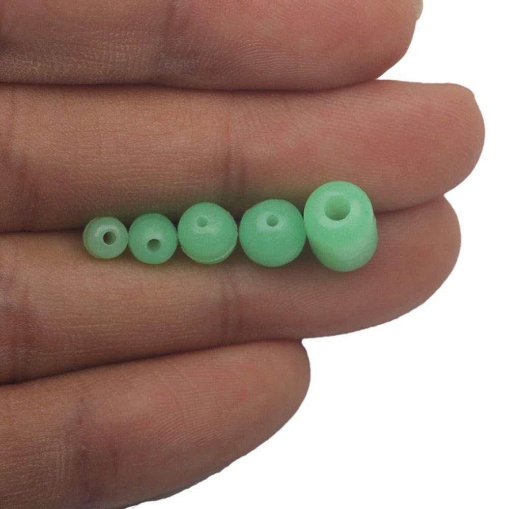100Pcs/Bag Luminous Fishing Soft Floats Beads Hard Rubber Glow In the Dark Oval Shape Fishing Lures Beads Stoppers Glowing Ball