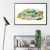 Melbourne Cricket Ground Watercolour City Landscape Print Poster Painting Art Brighton Beach Boxes Wall Pictures Bedroom Decor