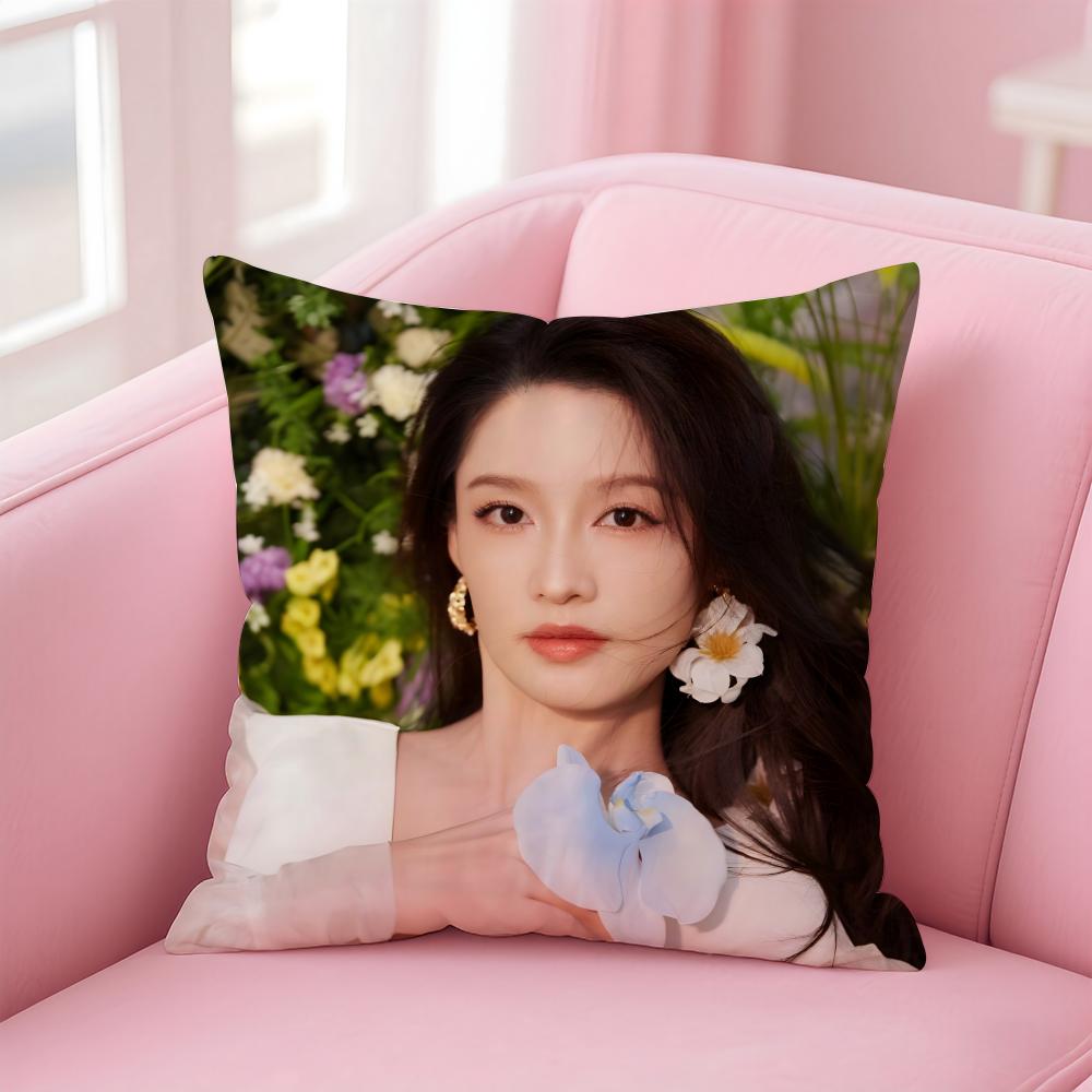 Popular fashion Elegant Chinese actress LLi Qin Cushion Cover Pillow Case Soft Friendly Fabric Concealed Zipper