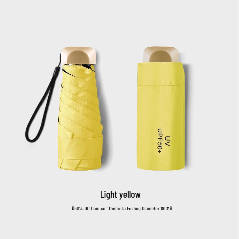 50% Off: Ultra-Light Mini Capsule Umbrella - 6 Ribs, UV Protection, for Sunny & Rainy Days, Women's Pocket Size