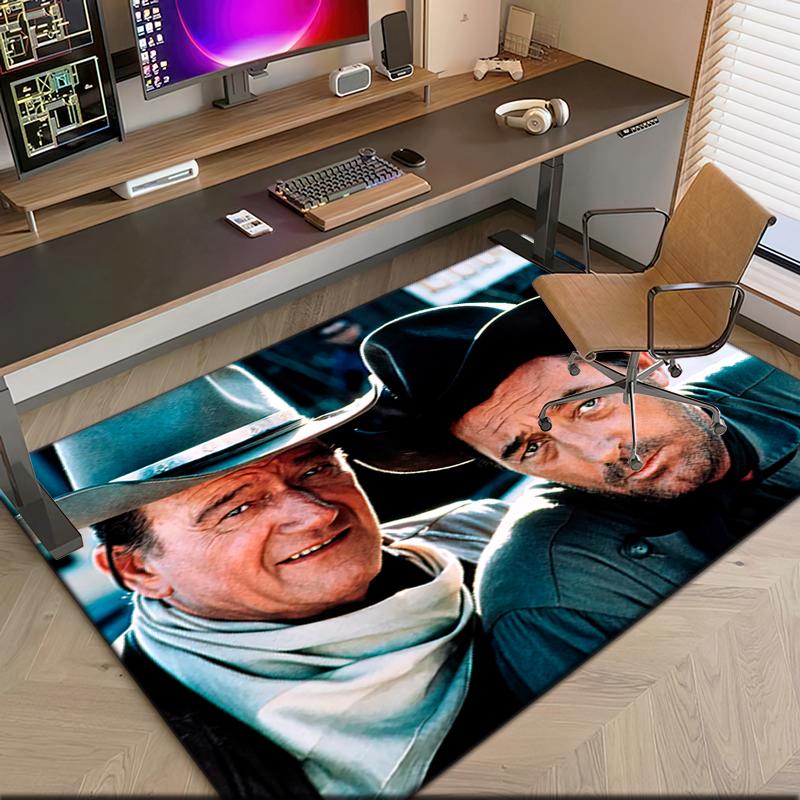1pc Legendary John Wayne Carpet Rug for Living Room Bedroom Home Sofa Decoration,Kids play Non-slip Floor Mat