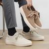 Men's Suede Platform Casual Shoes Lace-up Lightweight Soft Sole Walking Shoes