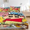 Crayon Shinchan Adventure Print 3Pcs Bedding Setduvet Cover With 2 Bedropillowcase Home Birthday Gift