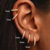 2/6PCS 316L Stainless Steel Minimalist Hoop Earrings Crystal Zirconia Small Cartilage Helix Tragus Piercing Jewelry for Women