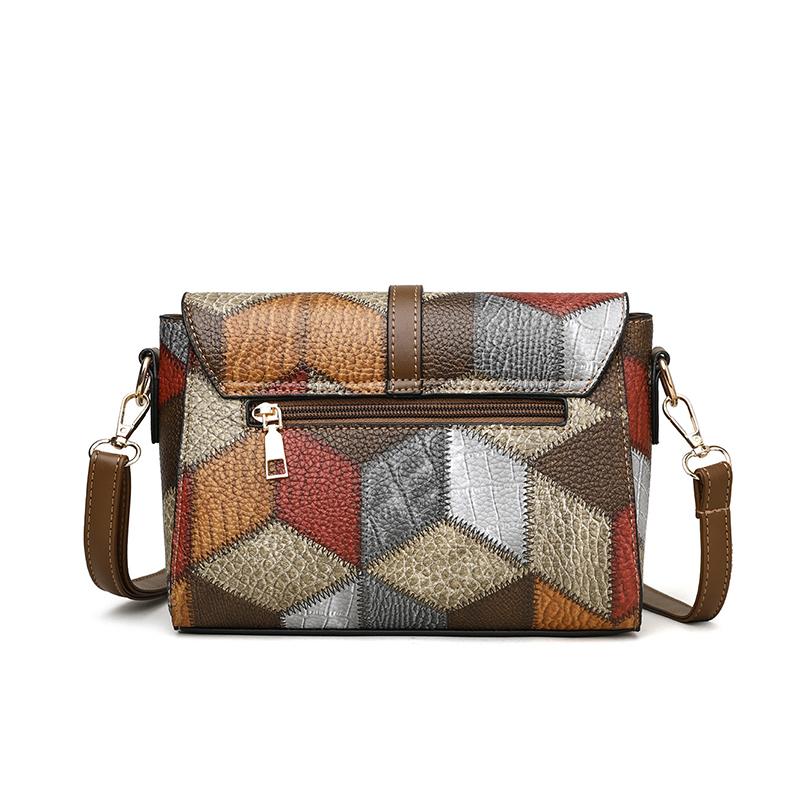 Borse a Tracolla con Patta da Donna Borsa a Tracolla Messenger Splicing Vintage Borsa a Mano in Pelle PU Femminile Tasca