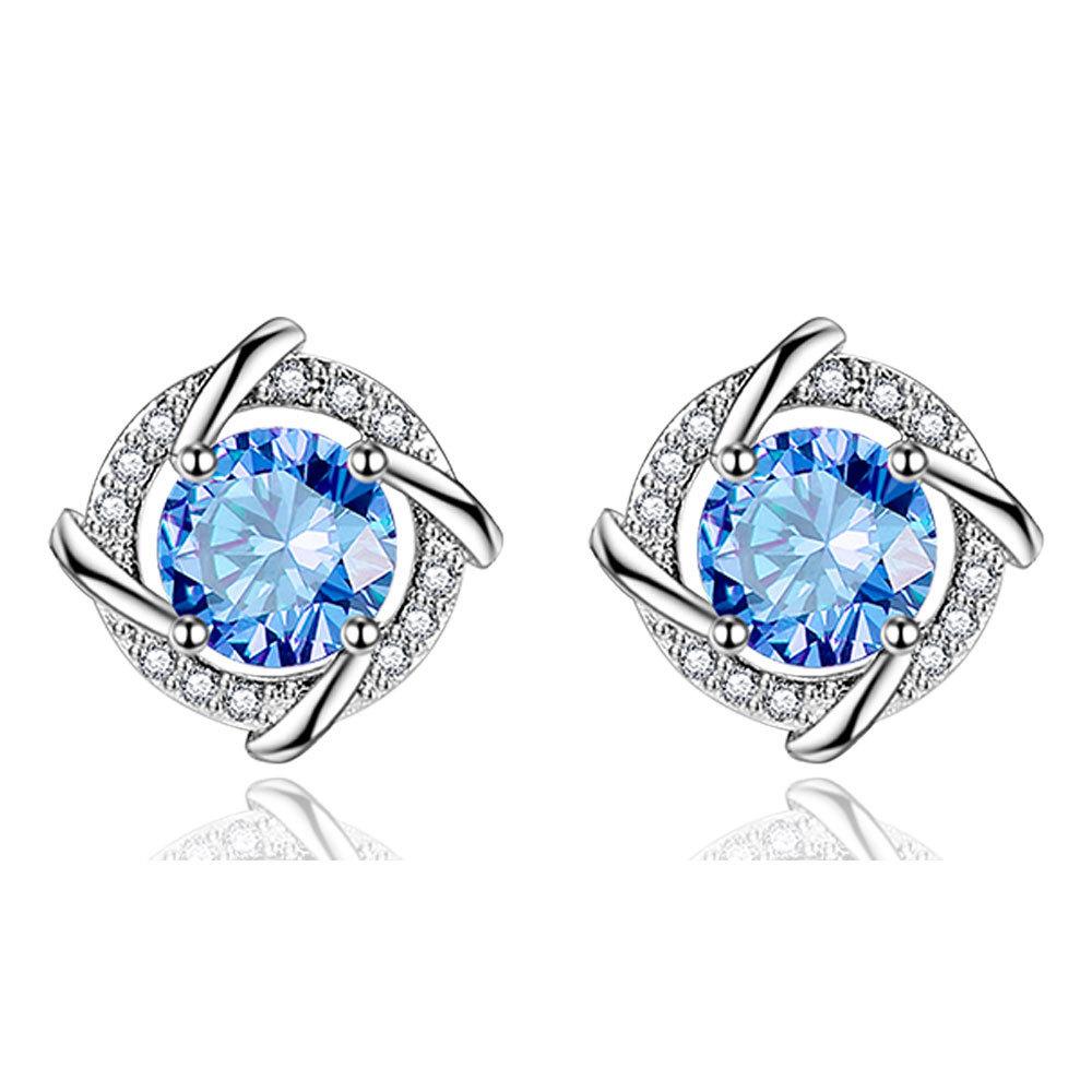 Tmall Four-Leaf Clover Pendant Necklace Stud Earrings Bracelet Set Women'S Diamond Windmill Rotating Lucky Earrings