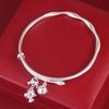 999 Sterling Silver Push-Pull Wind Chime Bracelet, Women's Ancient Style, Chinese Design, Young & Versatile Pure Silver Bells.