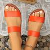 Flat-bottomed slippers women's spring and summer new solid-color round head outer wear casual large-size foot sandals women