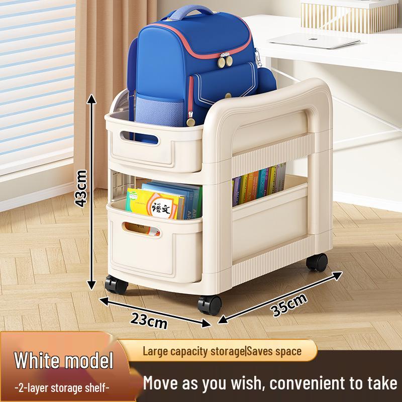 

Movable Multi-Layer Floor-Standing Backpack & Book Storage Trolley with Wheels