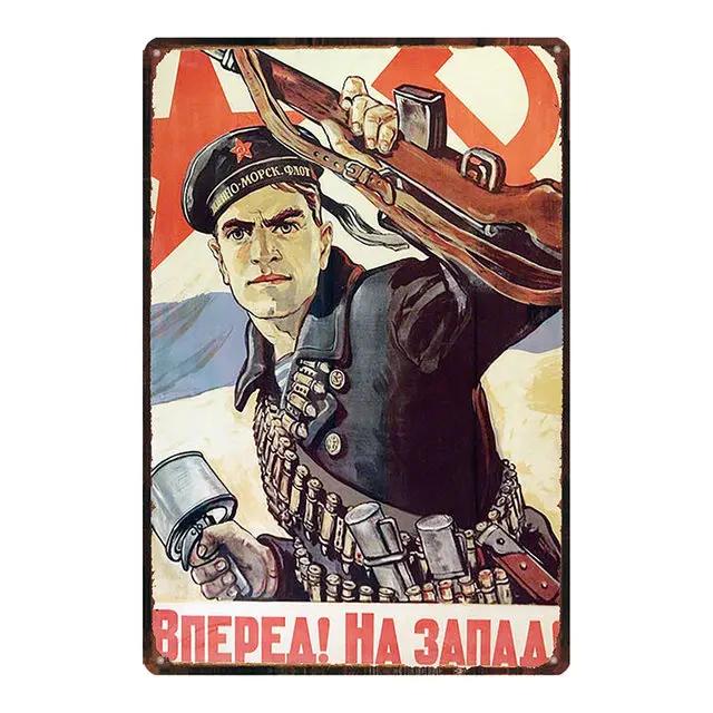 Vintage Russian Cartoon PinUp Girl Metal Tin Sign Retro Iron Painting Plaque for Pub Cafe Home Wall Decor Sexy Girl Poster