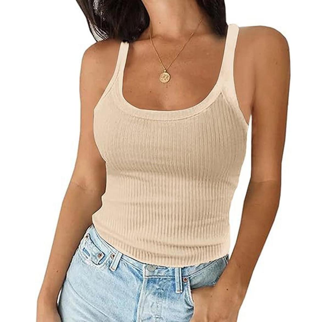 Summer Tank Tops for Women Sexy Scoop Neck Sleeveless Basic Casual Workout Tank Tops