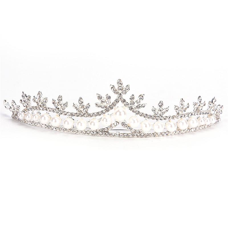 Tiara Hair Band Bridal Pearl Princess Prom Crown Headband Wedding