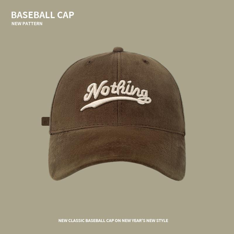 Baseball hat men's trendy brand polished embroidery letters enlarged and deepened wide brim versatile face small peaked cap women