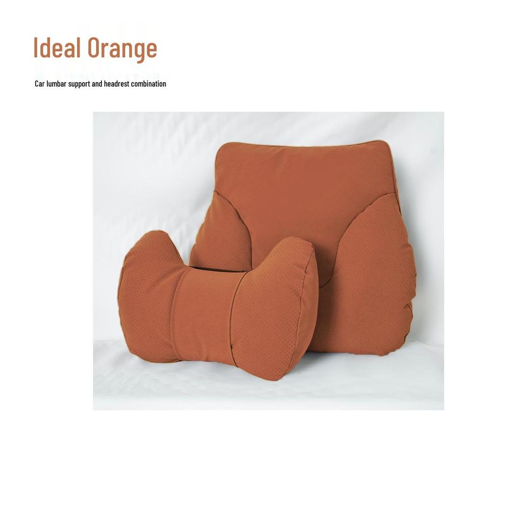Cute S-Class Car Headrest and Lumbar Support Pillow for Comfort