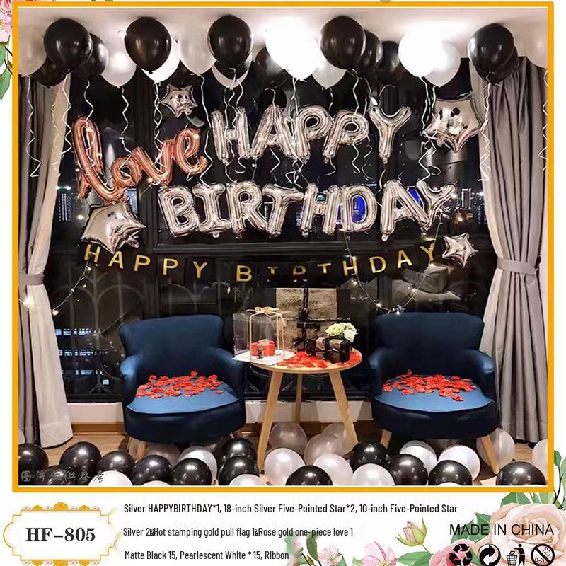 18th Birthday Party Aluminum Balloon Set - Wall Decoration Background