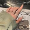 Korean Style Retro Three-Piece Adjustable Ring Set for Women - Fashionable Plain Band, Index Finger, and Open Rings - Trendy Student Hand Jewelry