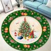 1pc Christmas Round Rugs: Santa, Snowman, Tree Designs - Festive Home Decor ,Christmas round carpet decoration..
