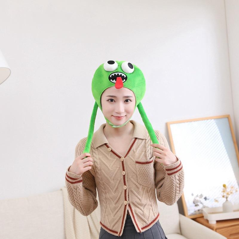 

Маска монстра с большим языком и длинными ногами, плюшевый капюшон, реквизит для фото, мультяшный капюшон, реквизит для выступлений 53*30CM0.15kg