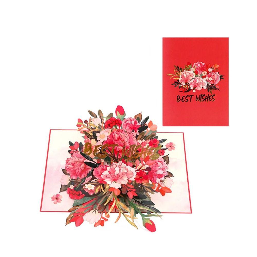 Handmade 3D Floral Greeting Card Paper Material Best Wishes Card Thanksgiving