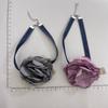 Goth Cloth Big Rose Pendant Choker Blue Rope Necklace for Women Elegant Weave Knotted Bowknot Adjustable Chain Jewelry