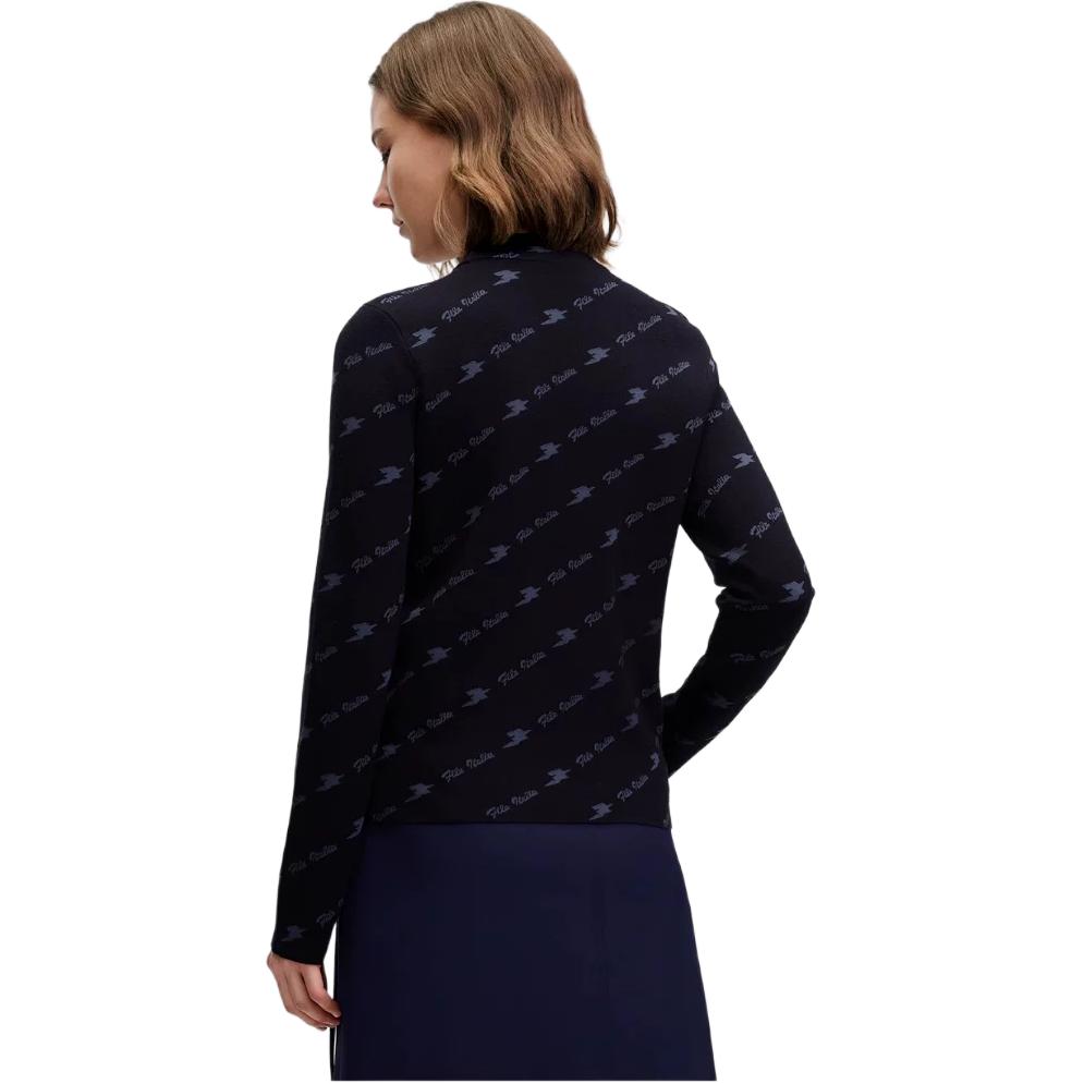 Fila Smaragd Mode Bequemer Pullover Langarm Strickpullover Damenpullover Legendär-Blau F11W514405F-NV