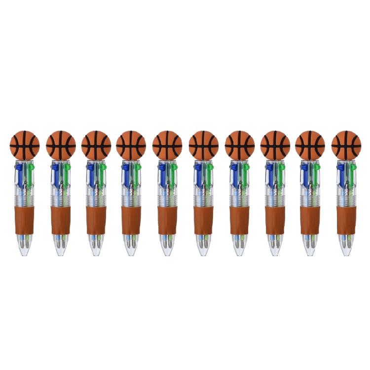 

1 Set Colorful Sports Ball Inspired 4 Color Ball Pen School Office Supplies Student Stationery For Note And Doodling