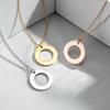 Stainless Steel Necklace For Women Men Initial Minimalist Round Pendant Neck Chain Jewelry Party Gift