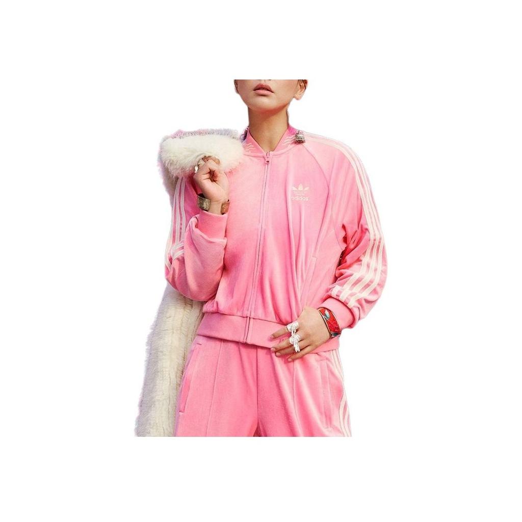 Adidas Originals X Feifei Ruan FW23 Classic Retro Velvet Track Jacket Women Outerwear Pink IX4223