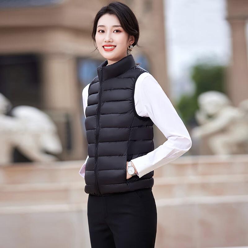 Trolman Women's Korean Style Stand Collar Down Vest