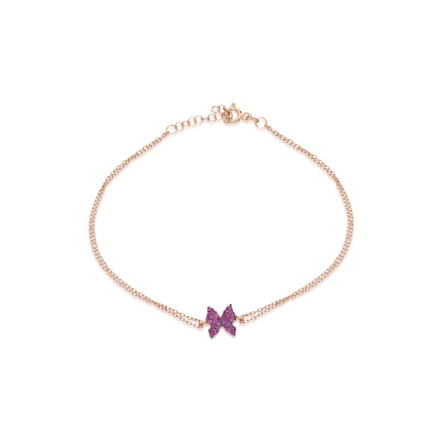 

925 пробы крошечный розовый браслет бабочка женский браслет из стерлингового серебра